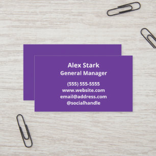 Tarjetas de negocios Royal Purple