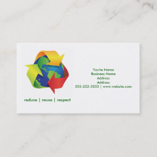 Tarjetas de negocios verdes reciclar día de la tie
