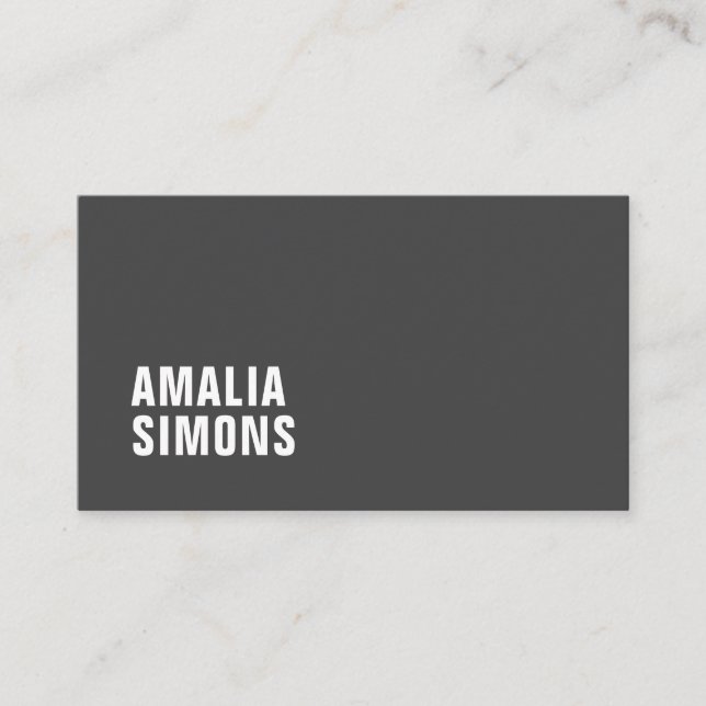 Tarjetas de Negra Minimalista (Anverso)