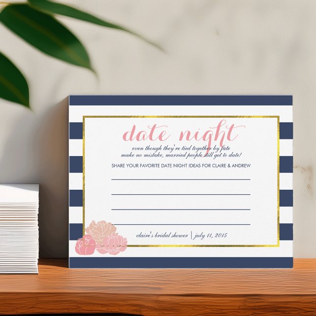 Tarjetas de Noche Bridal Shower | Midnight Peony (Subido por el creador)