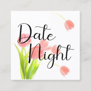 Tarjetas de Noche de Fecha de Tulipanes Rosa Suave
