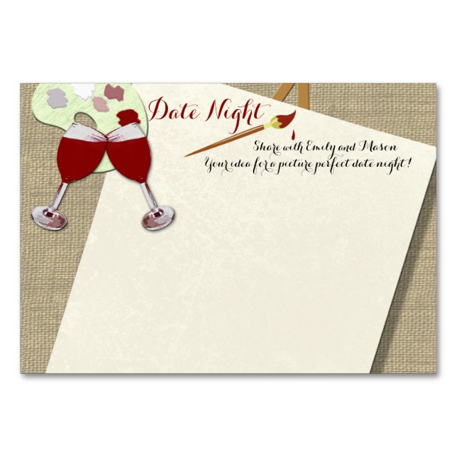 Tarjetas de noche Wine and Paint Shower (Anverso)