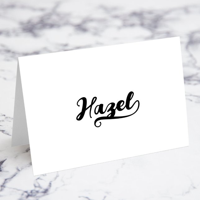 Tarjetas de nombre con Bold Brush Script L Swash (Bold Brush Script L Swash Name Place Cards)