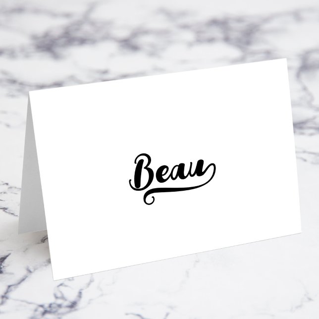 Tarjetas de nombre con Bold Brush Script U Swash (Bold Brush Script U Swash Name Place Cards)