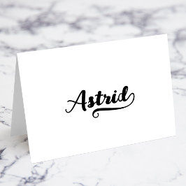 Tarjetas de nombre con letra de pincel audaz D Swa