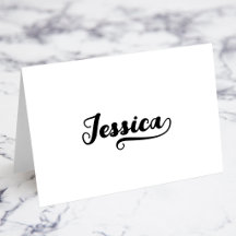 Tarjetas de nombre con letra de pincel grueso A Sw