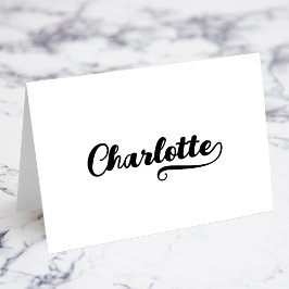 Tarjetas de nombre con letra Swash E de Bold Brush