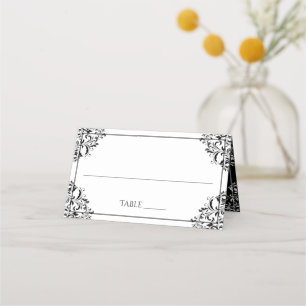 Tarjetas de nombre de boda elegantes Nadine (neg