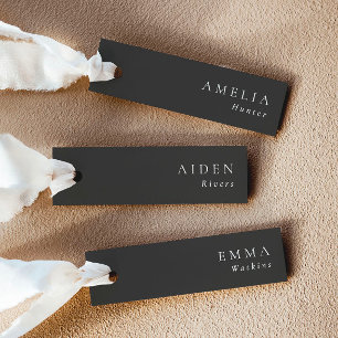 Tarjetas de nombre de boda elegantes Noir