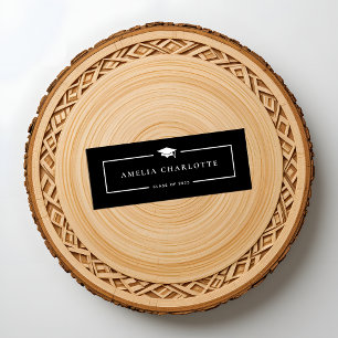 Tarjetas de nombre de graduación 2025 - Negro eleg