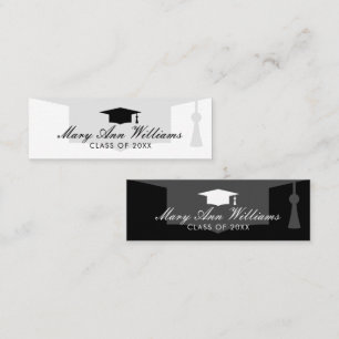 Tarjetas de nombre de graduado elegantes con logot