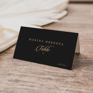 Tarjetas de nombre de invitado clásicas negras y d