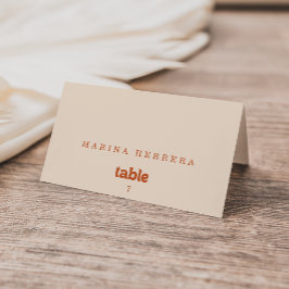Tarjetas de nombre de invitado de terracota sencil