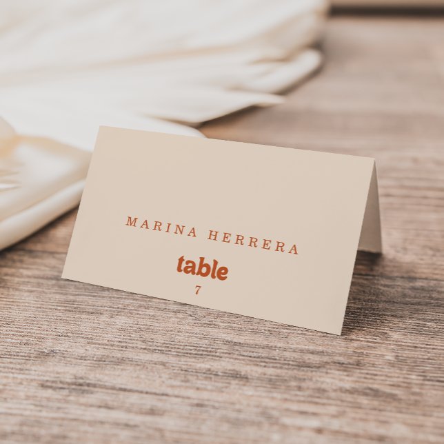 Tarjetas de nombre de invitado de terracota sencil (Subido por el creador)