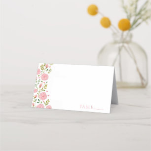 Tarjetas de nombre de rosas rosadas de la fiesta d
