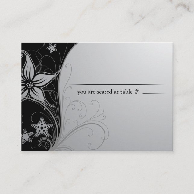 Tarjetas de nombre de tabla de bodas de destino de (Anverso)