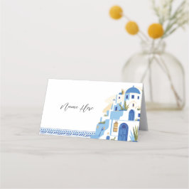 Tarjetas de nombre dobladas Boda Bridal Santorini 