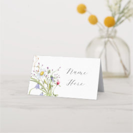 Tarjetas de nombre dobladas Boda Wildflower Daisy