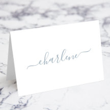 Tarjetas de nombre elegantes con firma en azul pol