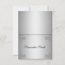 Tarjetas de nombre elegantes con remolino floral p