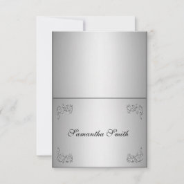 Tarjetas de nombre elegantes con remolino floral p