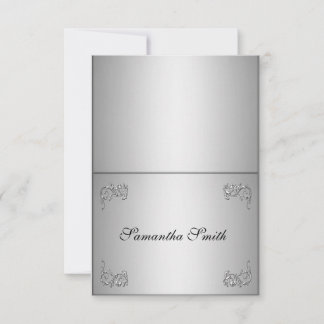 Tarjetas de nombre elegantes con remolino floral p