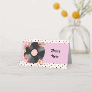 Tarjetas de nombre Floral de Boda de registro musi