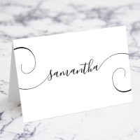 Tarjetas de nombre individuales con firma rizada n