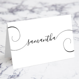 Tarjetas de nombre individuales con firma rizada n