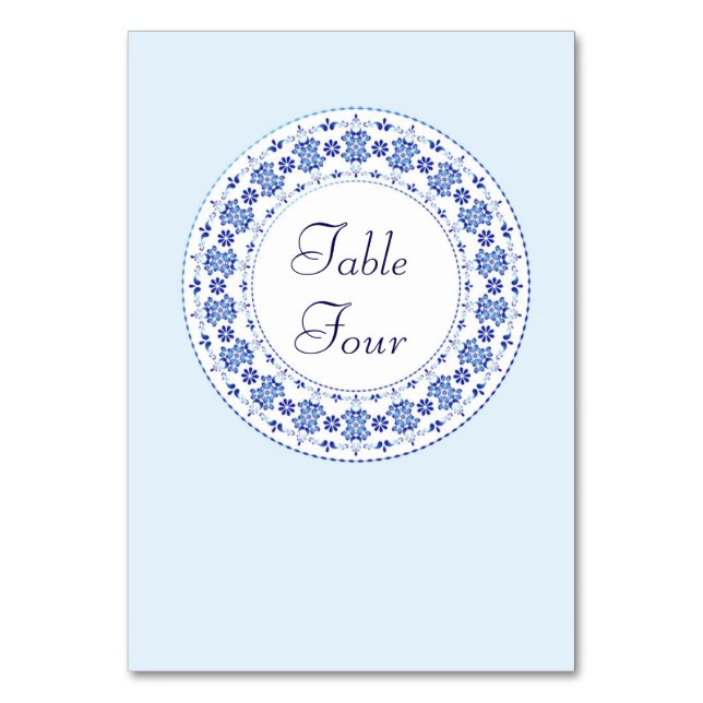 Tarjetas de nombre/número de la tabla azul de Chin (Anverso)