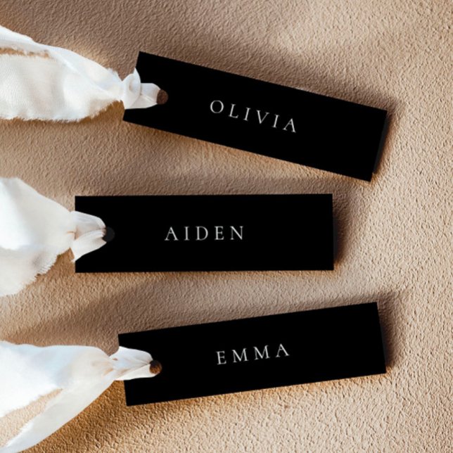 Tarjetas de nombre para boda negras (Delivered untrimmed)
