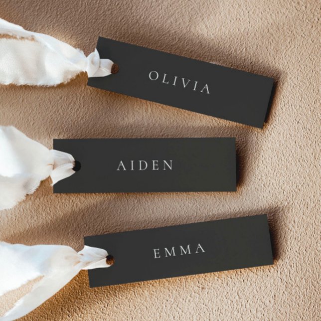 Tarjetas de nombre para bodas Noir (Delivered untrimmed)