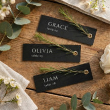 Tarjetas de nombre para mesa de boda