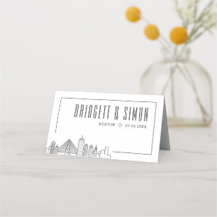 Tarjetas de nombre para mesa de bodas en Boston
