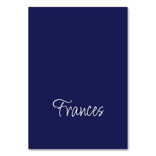 Tarjetas de nombre personalizadas Navy y Blanco (Anverso)