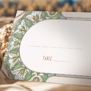 Tarjetas de nombre Tabla de Boda Art Nouveau vinta