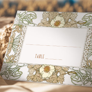 Tarjetas de nombre Tabla de Boda Art Nouveau vinta
