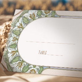Tarjetas de nombre Tabla de Boda Art Nouveau vinta