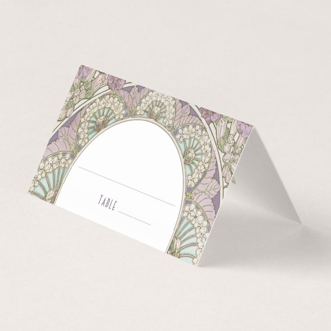 Tarjetas de nombre Tabla de Boda Art Nouveau vinta (Anverso)