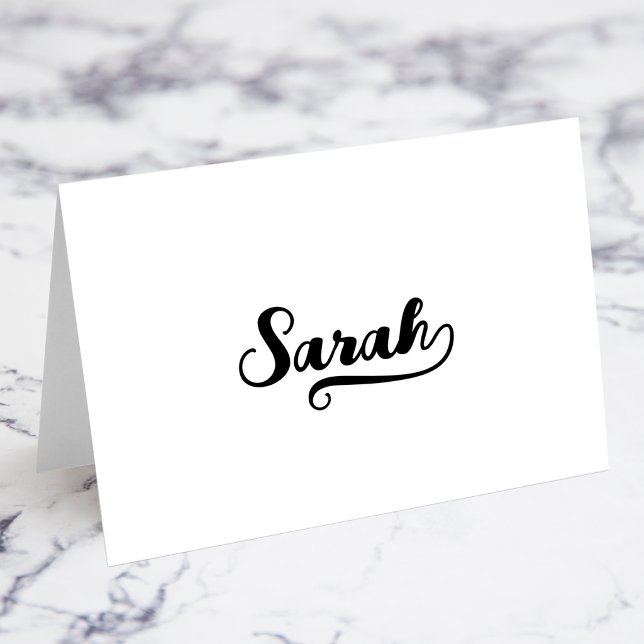 Tarjetas de nombre y lugar con Bold Brush Script H (Bold Brush Script H Swash Name Place Cards)