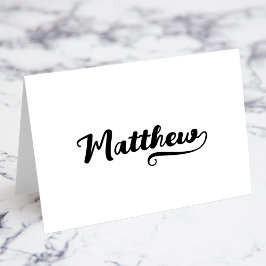 Tarjetas de nombre y lugar con Bold Brush Script W