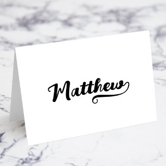 Tarjetas de nombre y lugar con Bold Brush Script W