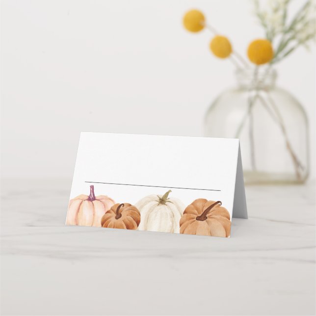 Tarjetas de nombre y lugar de calabazas (Anverso)