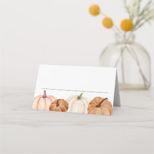 Tarjetas de nombre y lugar de calabazas