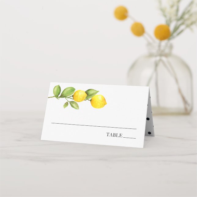 Tarjetas de nombre y lugar de Main Squeeze Lemon (Anverso)