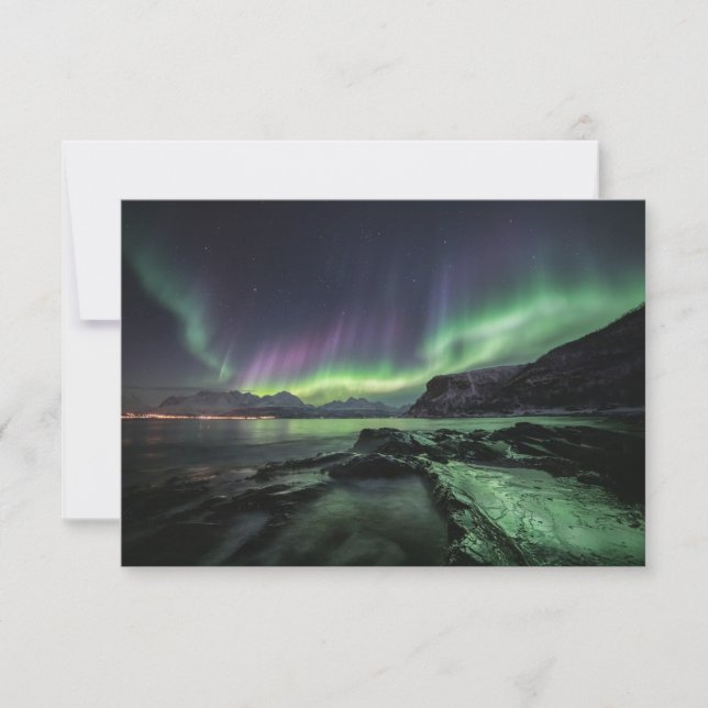 Tarjetas de Noruega para las luces boreales (Anverso)