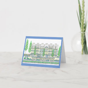 Tarjetas de nota azul de la ciudad de primavera