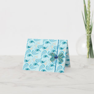 TARJETAS DE NOTA AZUL PAISLEY BODA
