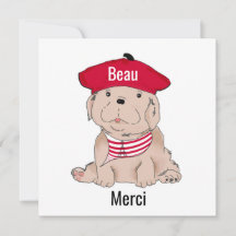 Tarjetas de Nota Beau Merci