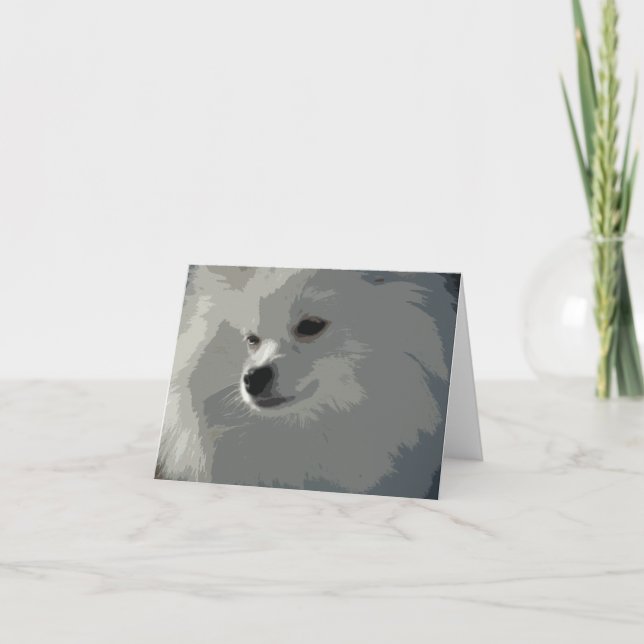 Tarjetas de nota blancas de Pomeranian (Anverso)